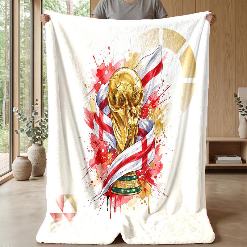 England Football Printed Flannel Blanket Skin Friendly Warm Decorative Throw for Indoor Couch Bed Daily Use