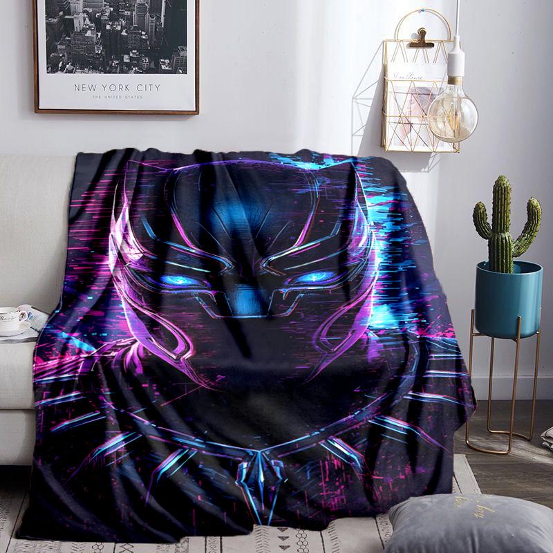 Black Panther Flight Throws Blanket Flannel Blankets Plush for Couch Bed Gifts for Men Women Travel picnic blanket Christmas fan gifts
