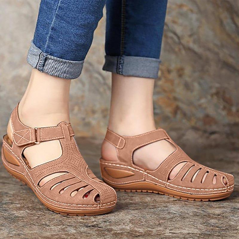 Woman Sandals Summer Vintage Wedge Sandals Casual Cutout Loophole Women Shoes Female Ladies Platform Retro Sandalias Plus Size