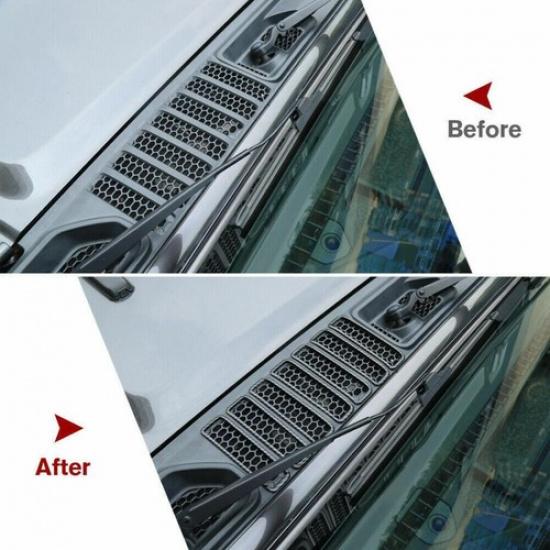 For 2018- Jeep Wrangler JL Carbon Fiber Hood Air Vent Inlet Cover Frame Trim