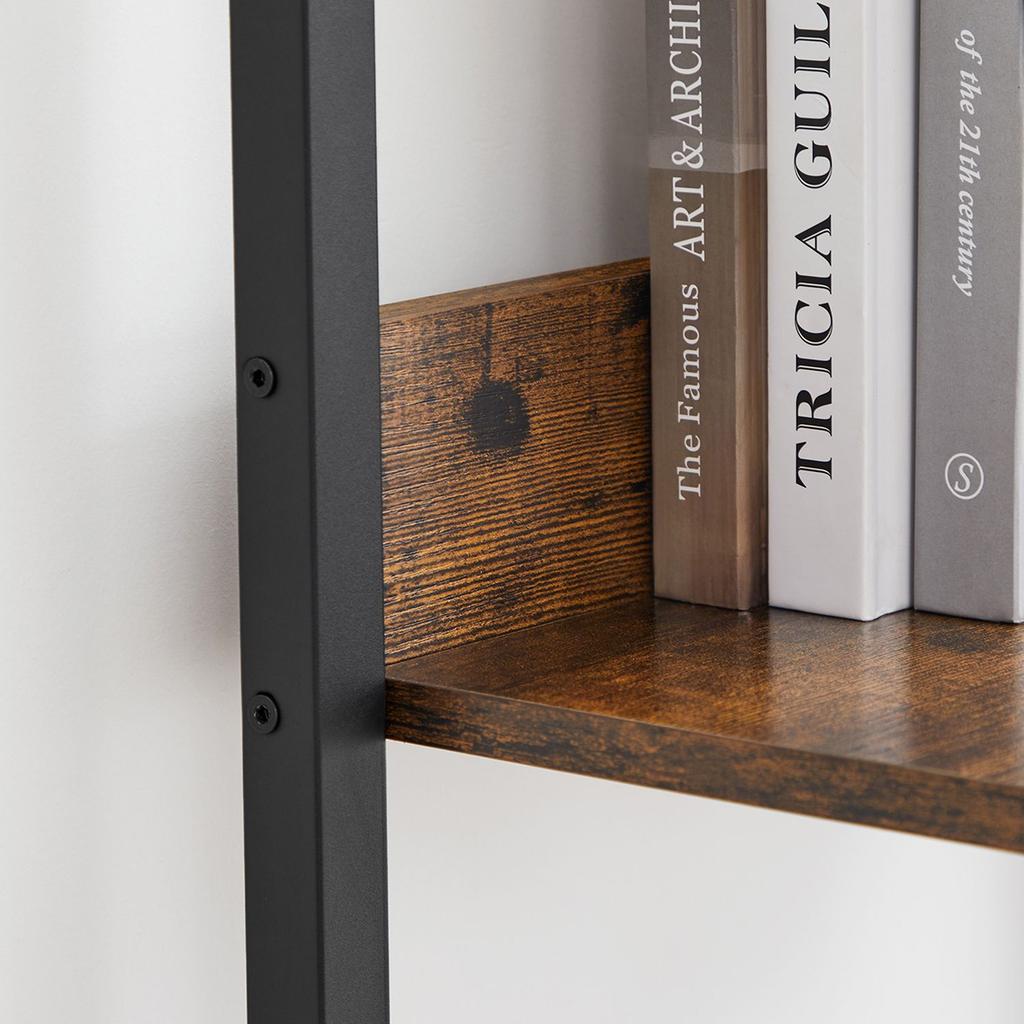 VASAGLE Ladder Shelf, 4-Tier Home Office Bookshelf, Freestanding Storage Shelves, for Living Room Bedroom Kitchen, Steel Frame, Easy to Assemble