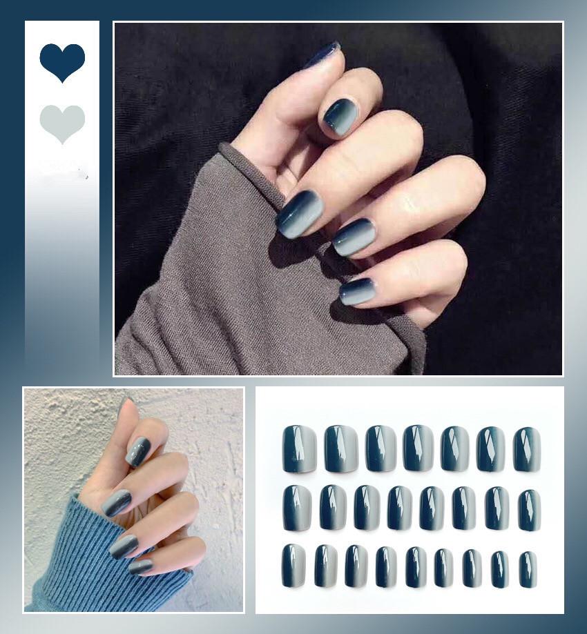 

Xiaohongshu Trendy Manicure Nail Tips - 24 Wearable Press-On Fake Nails