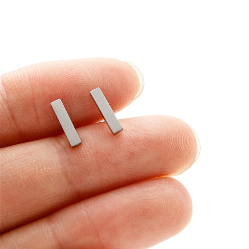 Stainless Steel Earrings Minimalist Stick Stud Earring Classic Simple T Bar Earing for Women Jewelry Party Gift NEW