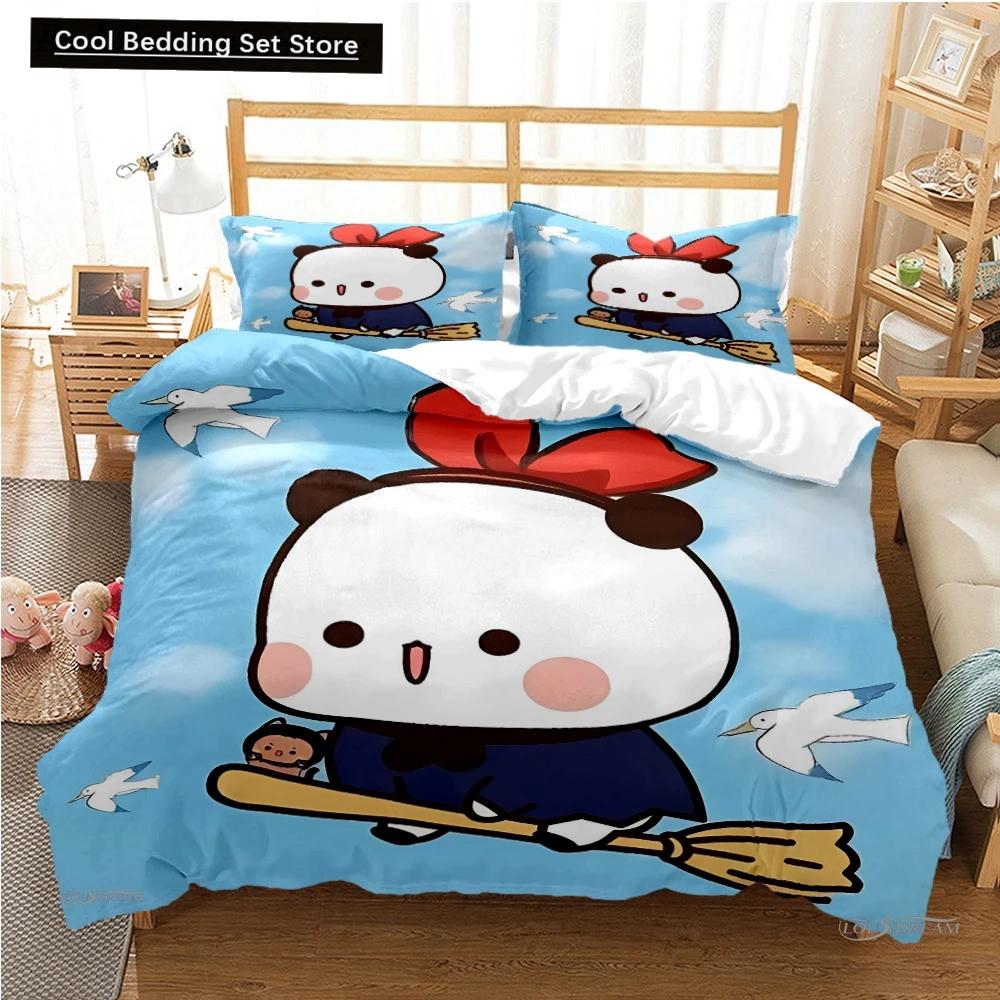 Cute Bubu Dudu Cartoon Bear Panda Duvet Cover kawaii Bedding sets Soft Quilt Cover and Pillowcases Single/Double/Queen/King Boys