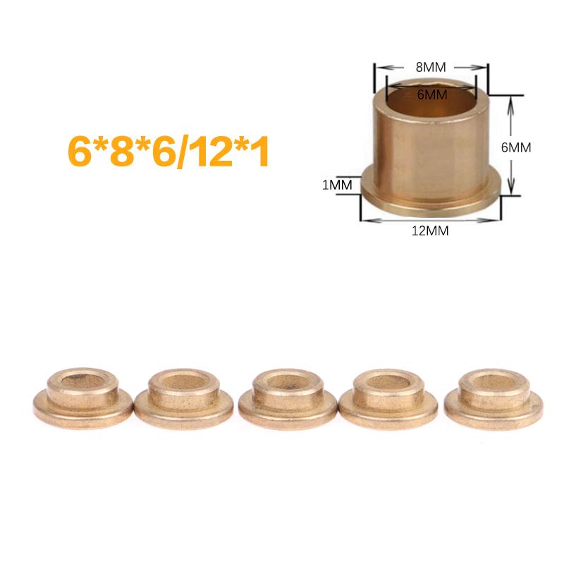 

5 шт. Фланцевый самосмазывающийся подшипник порошковая металлургия масло медная втулка направляющая втулка со ступенчатым фланцевым оборудованием