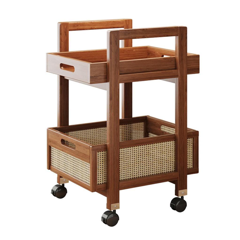 2 Tier Mobile Cart for Storage And Organization with Wheels Living Room