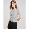 ELLE Striped Lace Patchwork Short Sleeve T-Shirt