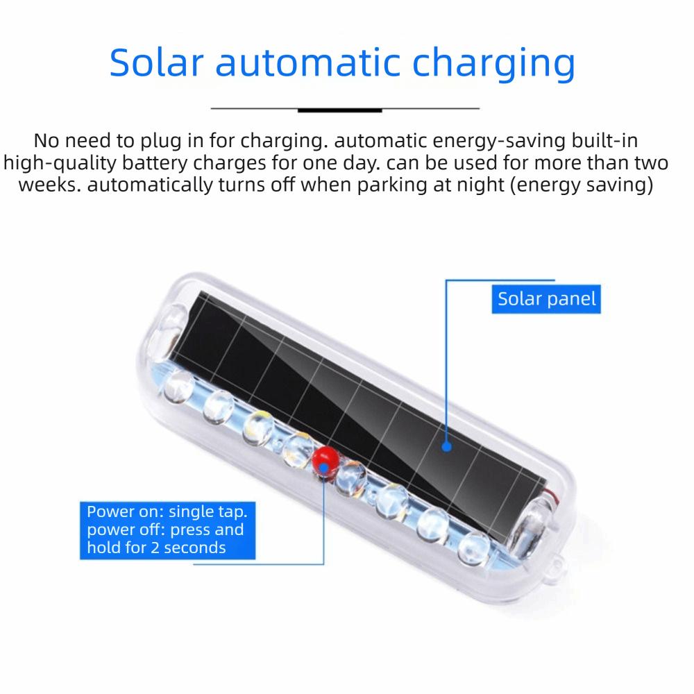 Solar Powered LED Strobe Warning Light Colorful Flashing Signal Lamp  Auto Emergency
