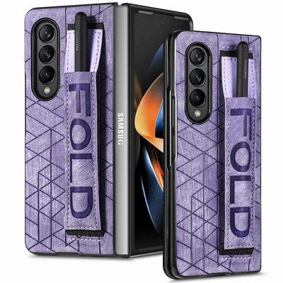 For Samsung Galaxy Z Fold 4 Case With Wrist Strap S Pen Slot ,Ultra Slim With Raised Bezel Camera Protect Shockproof Case