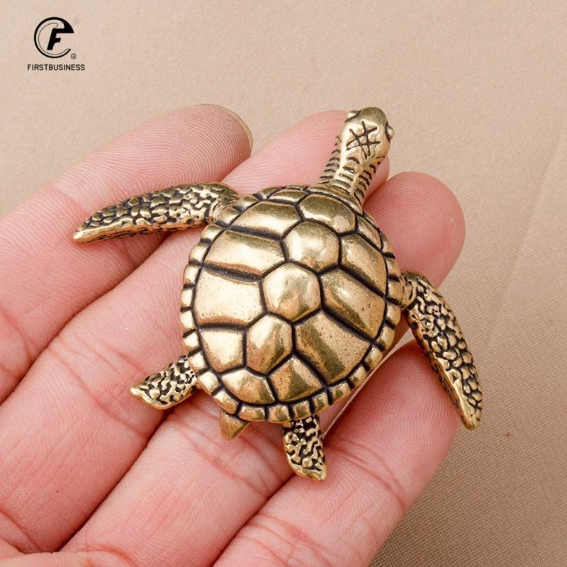 Solid Copper Turtle Ornament Decoration Brass Animal Figurine Desktop Statues Home Indoor Tabletop Decor Toy Sculpture
