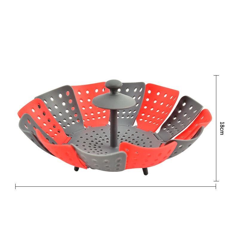 Cookware Plastic Steaming Food Basket Mesh Silicone Faucet Steamer Folding Food Vegetable Vapor Cooker Dish Foldable Steamer