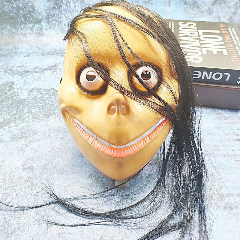 Frightening Long Hair Momo Mask Plastic Spooky Halloween Party Costume Prop