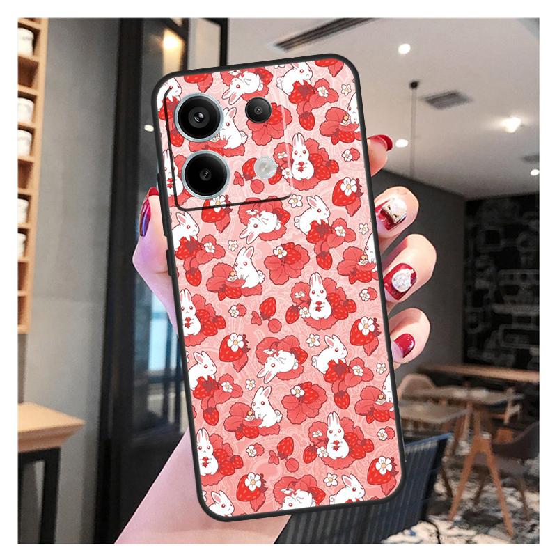 Cute Strawberry Case For Xiaomi Redmi Note 13 Pro 12 11 9 10 12S 11S 10S 9S Redmi 13 12 10C 12C 13C Cover