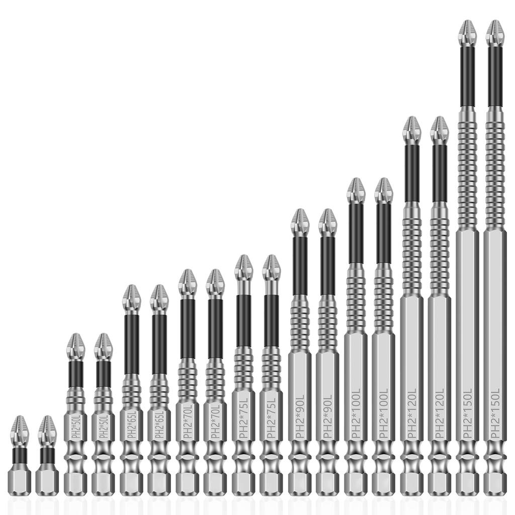 9/18Pcs Magnetic Nonslip Screwdriver Drill Bit Set Carbon Steel Impact Driver Cross Head Electric Drill Screwdriver Tips
