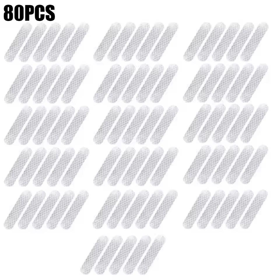 80-10Pcs Helmet Safety Warning Reflective Stickers Strip Waterproof High Visibility Reflector Tape for Night Riding Walking Car