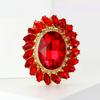 Broche Oval de Cristal con Girasol para Mujer Unisex Pines de Solapa Fiesta de Oficina Regalos para Amigos Accesorios
