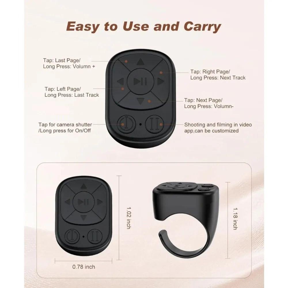 Wireless Connection Ring Remote Control Bluetooth-compatible Page Turner  Video Recording