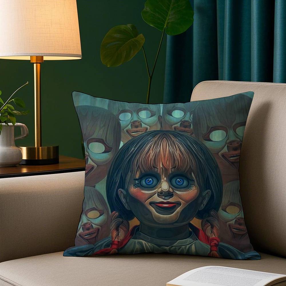 Film Horror A-Annabelle Kissenbezug Plüschstoff Weicher Kissenbezug Doppelseitiger Druck Sofakissenbezug Überwurf