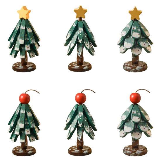 Christmas Tree Trivet for Hot Dishes Solid Wood Heat Resistant Pot Holder Folding Festive Table