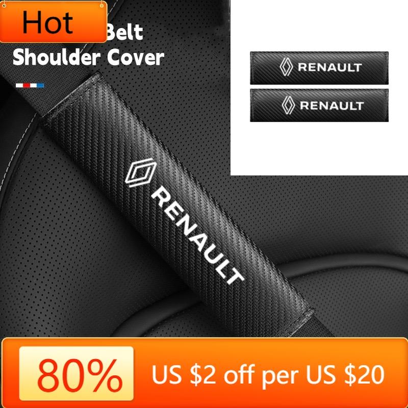 2026 Hot For Renault Interior Stickers 2Pcs Car Seat Belt Cover Shoulder Carbon Fiber Protect Case for Renault Clio Megane Trafi