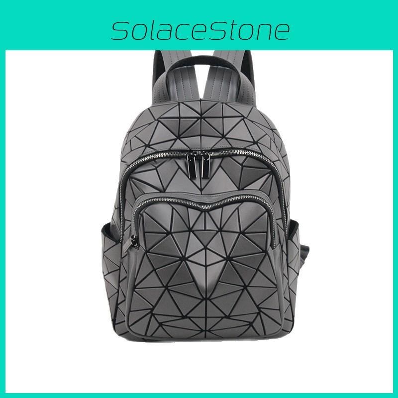 Modern Unisex Diamond Pattern Pvc Casual Travel Backpack With Large Capacity For Leisure Trips