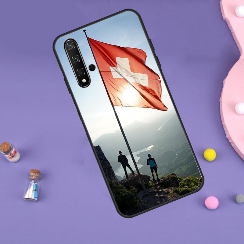 Switzerland Swiss Flag For Huawei Nova 7i 8i 11i 12i 12s 9 10 SE Y60 Y61 Y70 Y72 Y73 Y90 Y91 P20 P40 P30 Lite Case
