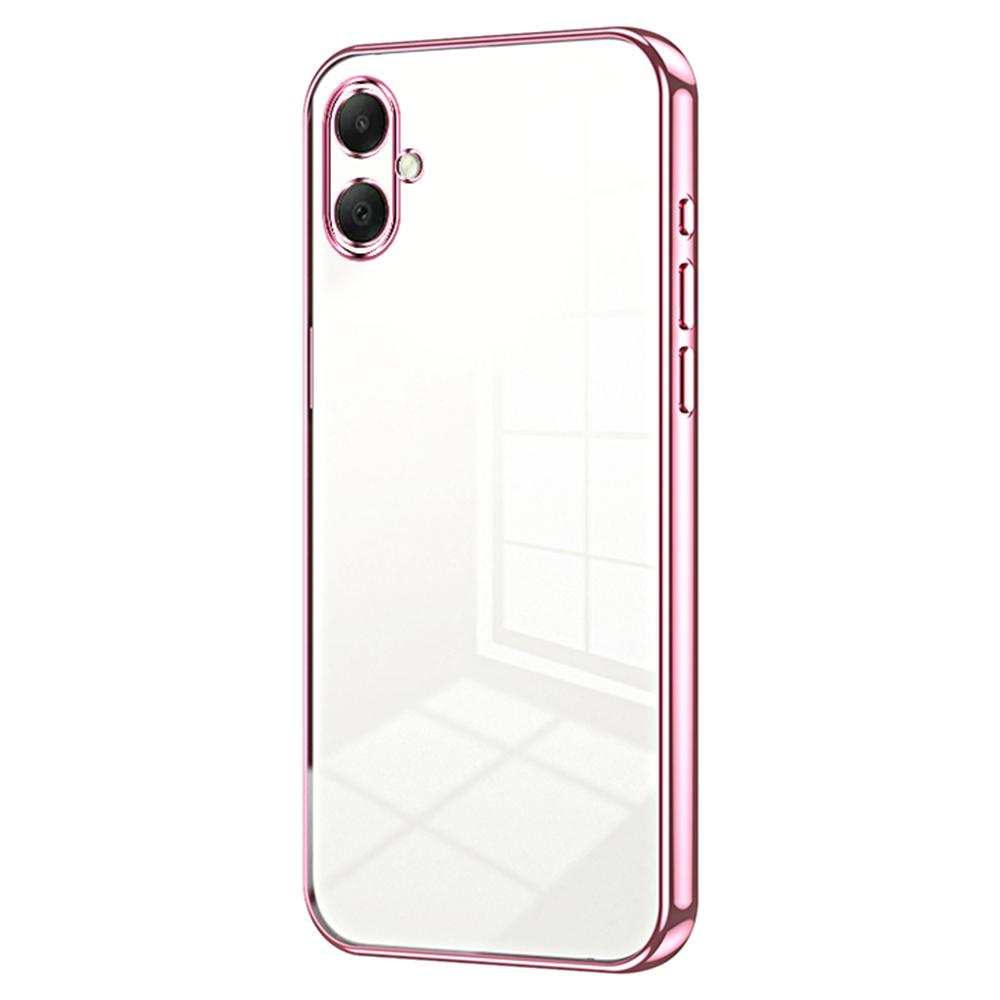 

For Samsung Galaxy A07 4G Case Electroplating Frame Soft TPU Phone Cover Pink