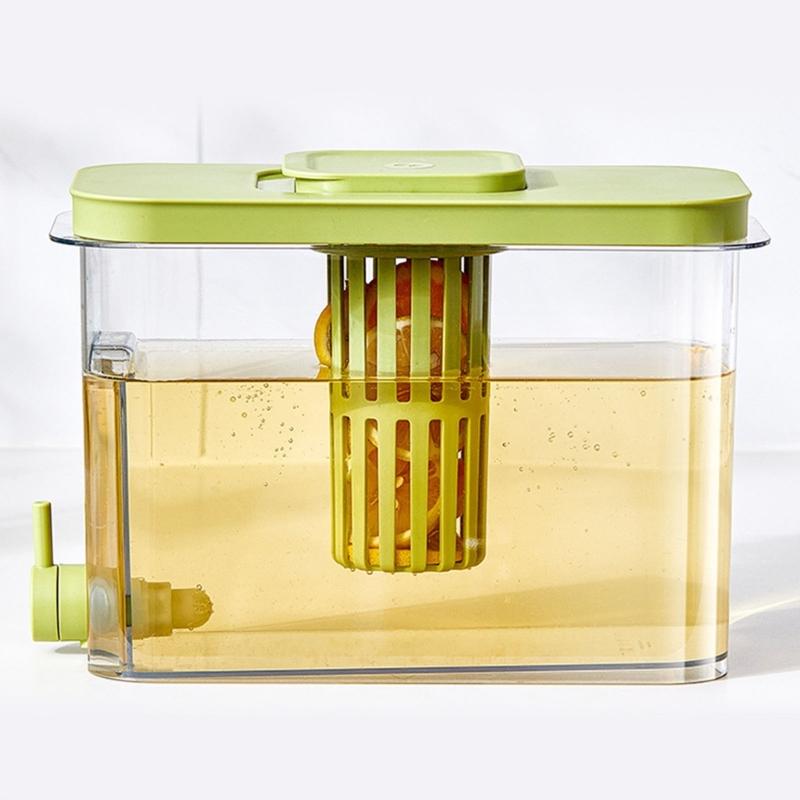 Contenitore Trasparente per Bevande da 4L per Uso Alimentare A prova di Perdite Design con Rubinetto Erogatore di Bevande Estivo per Interni Esterni