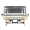 8 Qt 4 Pack Rectangle Chafing Dish Buffet Set Full-Size & Half-Size Pans