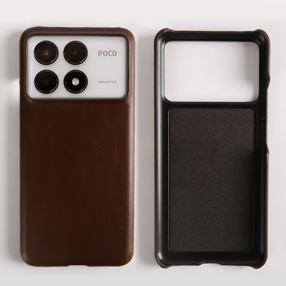 Business Oil Wax Genuine Leather Case For Poco F8 Ultra F5Pro POCO X6Pro M5 M6Pro X4 X5 F2Pro Cover Back Coque Shockproof Fundas