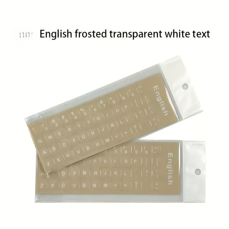 

1 шт. Русские/Арабские/Английские Прозрачные Матовые Наклейки на Клавиатуру Компьютера Иноязычные Колпачки клавиш Белые Буквы Высококачественные Износостойкие english