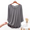 Korean Style V-Neck Batwing Sleeve Loose Top for Autumn and Spring