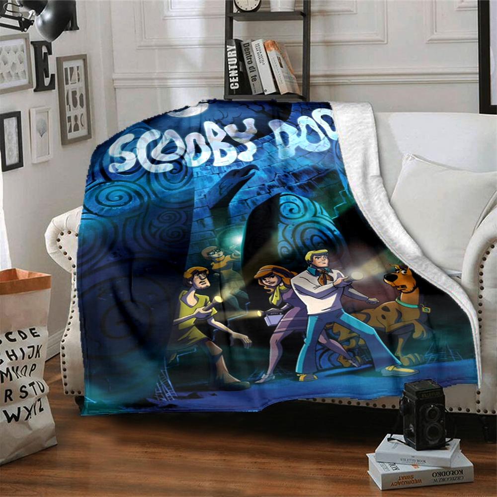 Scoobydoo Mystery Night Flannel Blanket Super Soft Warm Cozy Blanket For Sofa Bed Office Travel Allseason Home Decor Gift