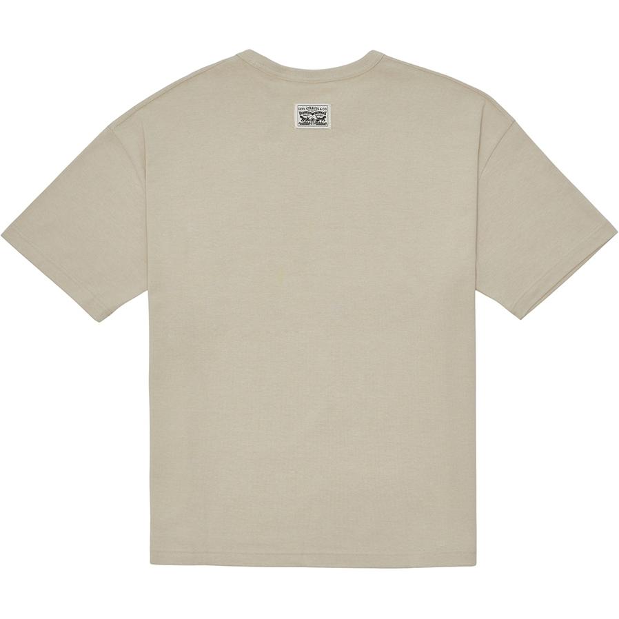 Levis Solid Color Crew Neck Pocket Pullover Short Sleeve T-Shirt Men Tops Green Gray 001AG-0002