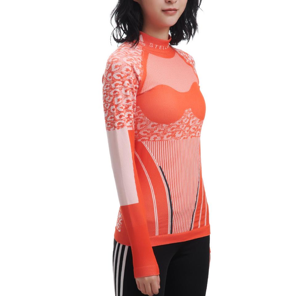 Adidas Training Series Sexy Fashion Slim Fit Long Sleeve T-Shirt Women Tops Orange DT8601