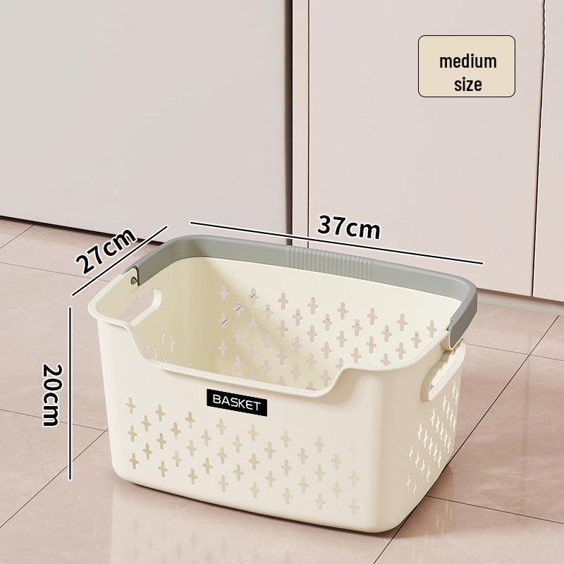 Large Capacity Plastic Laundry Basket - Handheld Dirty Clothes Hamper for Bathroom and Household Storage