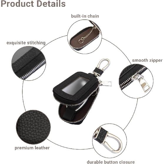 Yuoyar Premium Leather Key Fob Case - Universal Car Key Holder