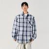 VUUG Men's Blue Plaid Long-Sleeve Shirt