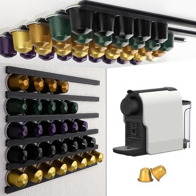 Platzsparender Kaffeekapselhalter Kompatibel mit mehreren Kapselmarken Entwickelt für die Wand- oder Schrankmontage in der Küche