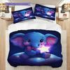 Elephant Pattern Bedding Quilt Set Quilt Cover Pillowcase Home Decoration Birthday Gift (1 * duvet cover + 2 * pillowcase, without core)