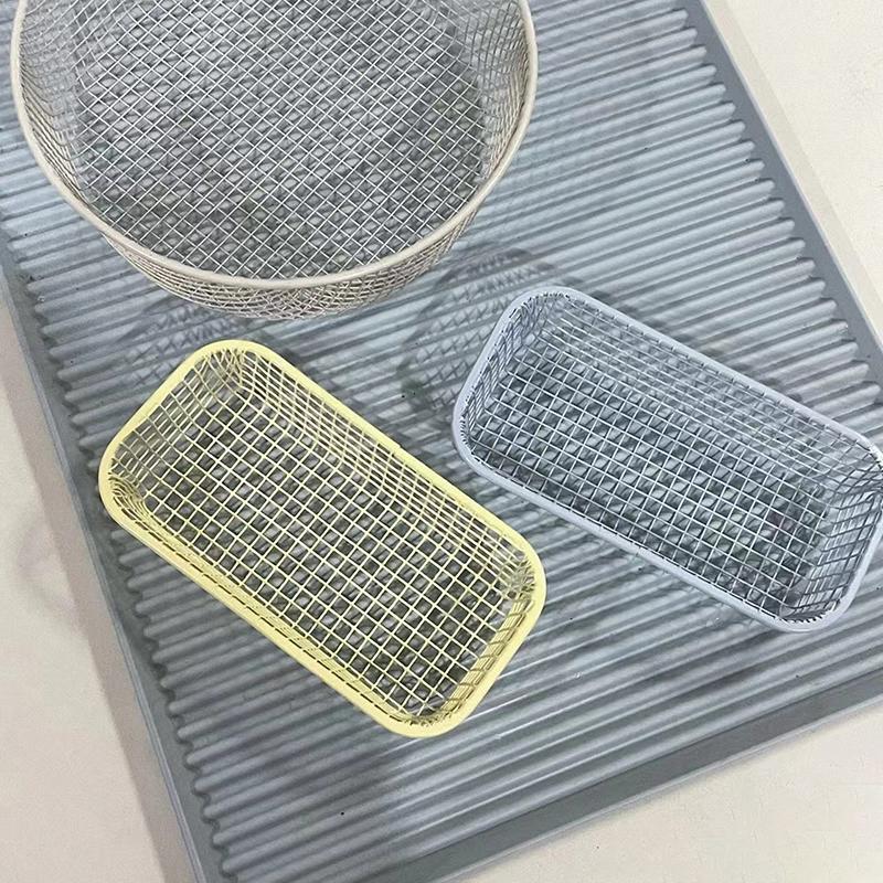 Metal Storage Basket Desktop Sundries Organizer Make Up Sorting Holder Stationerry Pocards Case Office Home Supplies