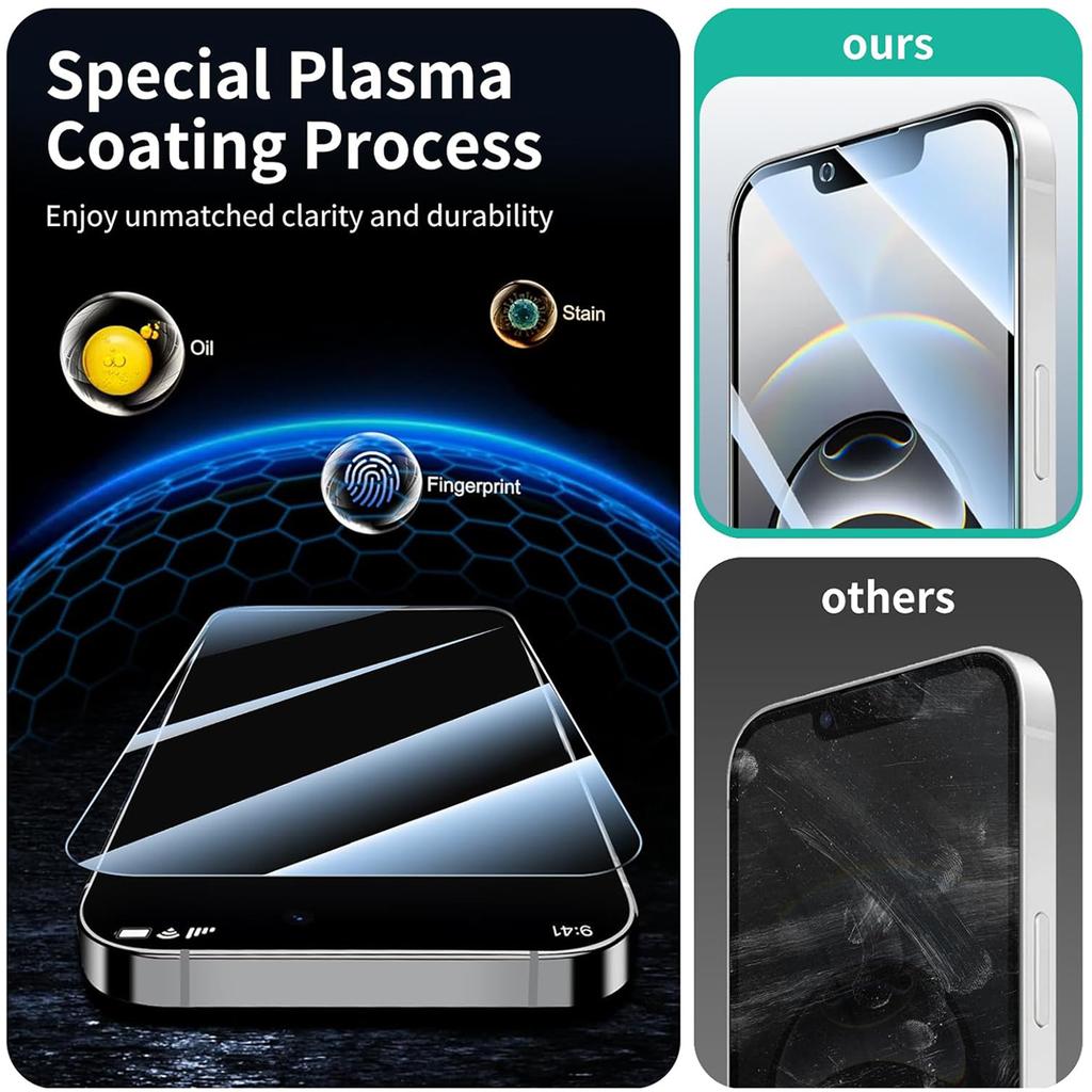 2pcs Protetor De Tela De Vidro HD Para iPhone 16 15 14 13 12 11 Pro Max 14 Plus X XS XR Vidro Temperado Para iPhone 16e SE 4 Filme