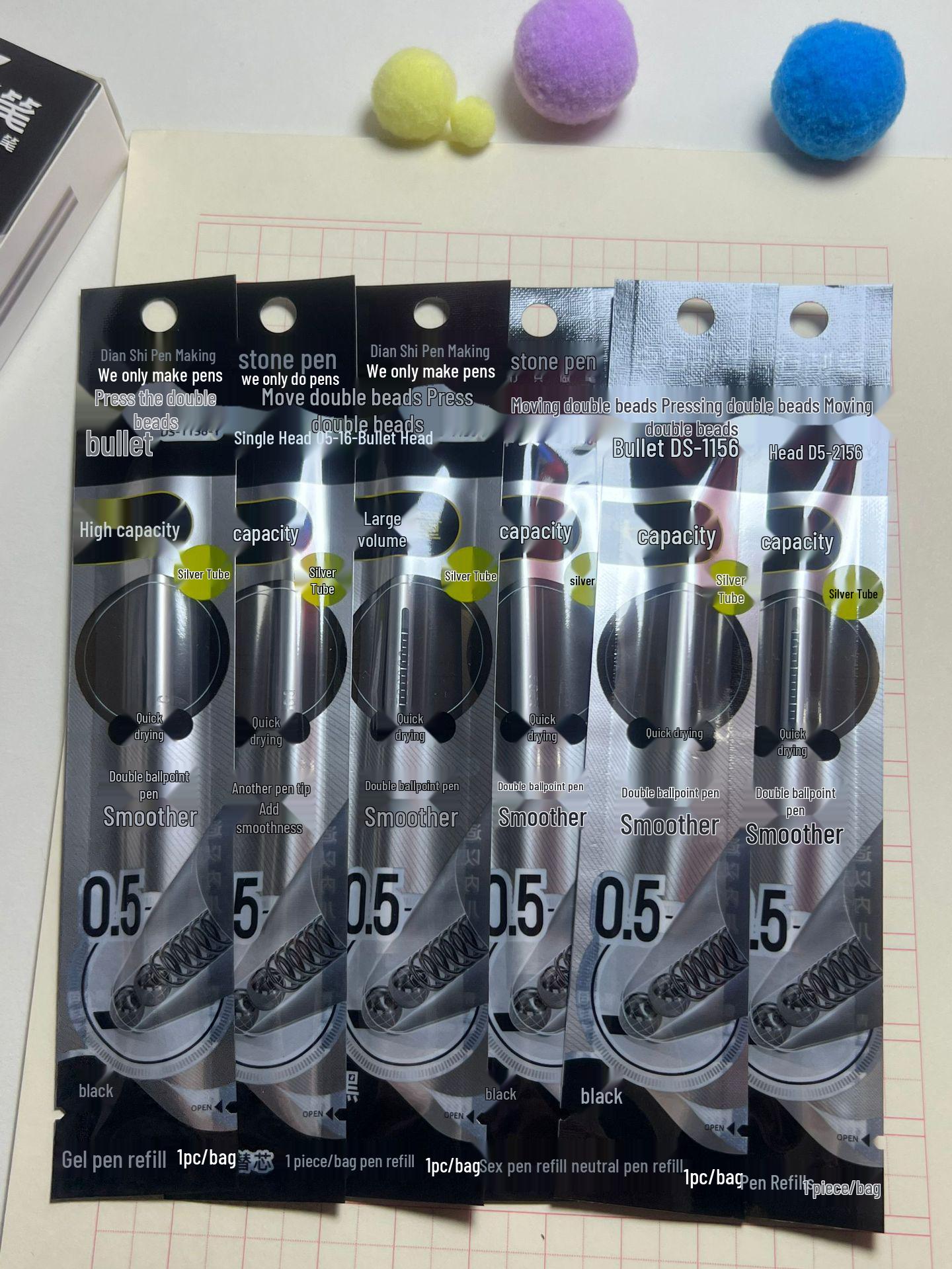 

Dianshi Galaxy Spacetime Capsule Ballpoint Pen - Silent, Quick-Drying, Double Bead, Large Capacity, Black Sign Pen.