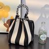 Versatile Large Knitted Handbag with Hollow-Out Flower Pattern