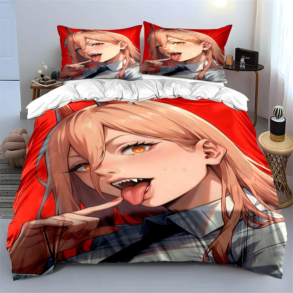Anime-style Woman Illustration. Bedding Sets Duvet Cover Sets Duvet Covers Pillowcases(1 * Duvet Cover 2 * Pillowcases Without Duvet Insert)