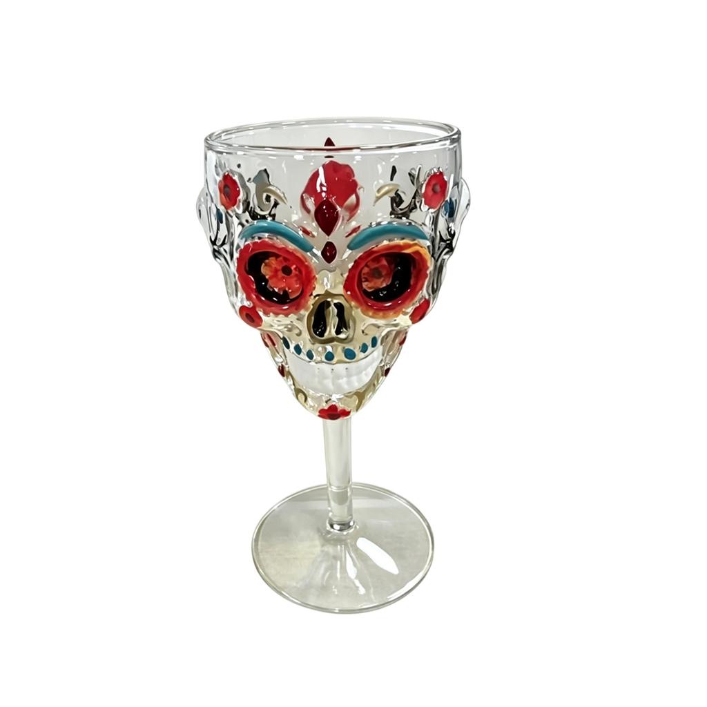 Colorful Cup with Floral Pattern, Gothic Tumbler for Home Bar Halloween Decor