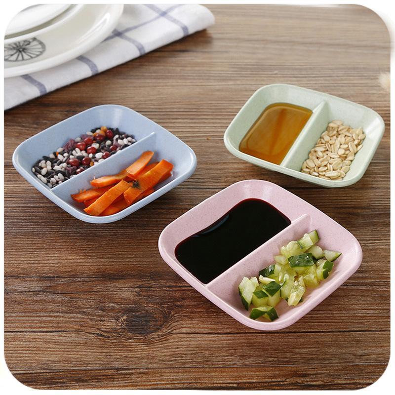 Wheat Straw Seasoning Dish Multi-purpose Drain Dish Calvings Sauce Vinegar Tableware Divider Convenience Products