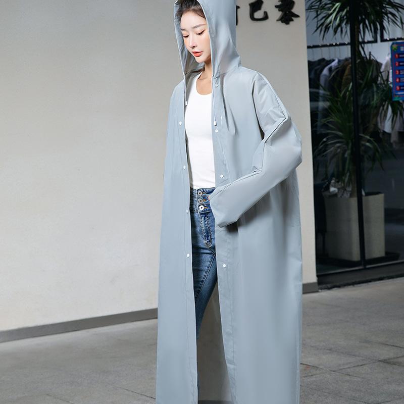 EVA matte adult non-disposable raincoat thickened long light portable unisex logo