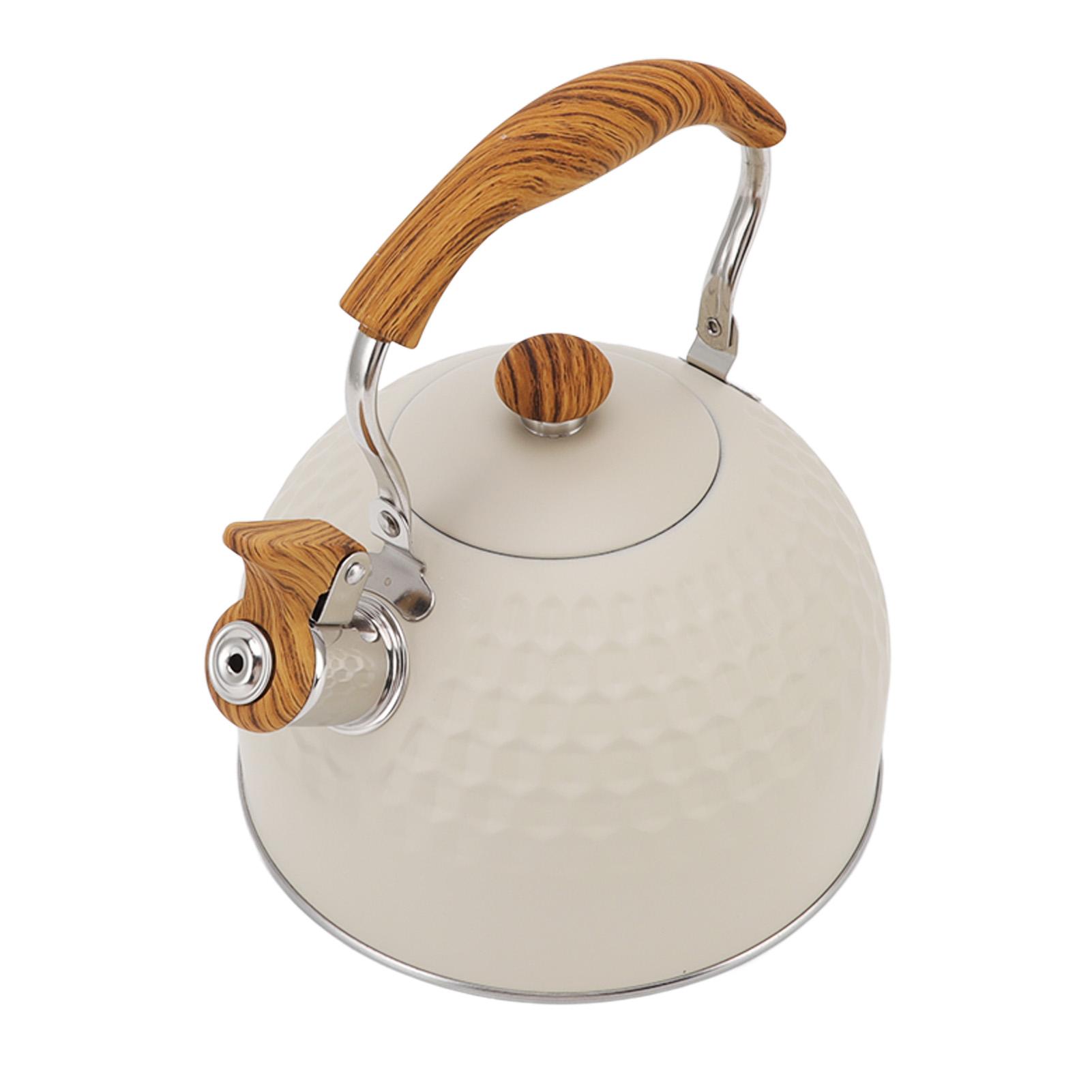 

Whistling Kettle 2.5L Stainless Steel Efficient Uniform Heating Stovetop Whistling Tea Pot with Heat Insulation Handle