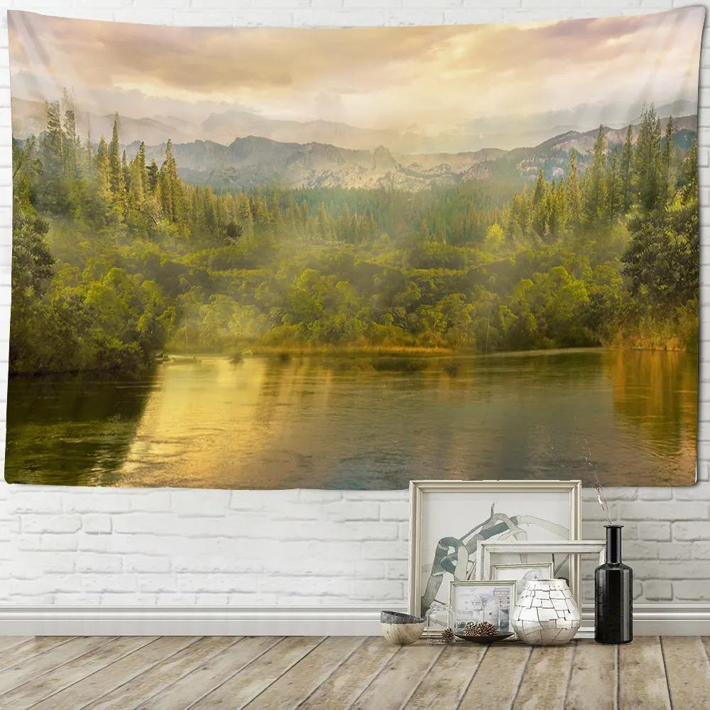 Home Wall Decoration Tapestry Prairie Lake Forest Background Office Living Room Tapestry